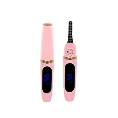 Imagem de Modelador de cílios elétrico 3 engrenagens ferramenta de ondulação de cílios de maquiagem 2W display digital portátil estilo maquiagem cílios fornecimento, rosa