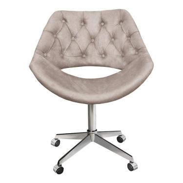 Imagem de Poltrona Decorativa Escritório Sofia Capitonê com Rodinhas