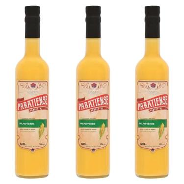 Imagem de Kit 3 Licores de Milho Paratiense 500 ml Creme Nacional Tradicional Coquetéis Exóticos Sobremesas Presente Natal Drink