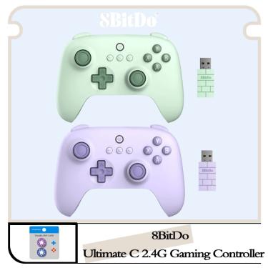 8BitDo-Controlador De Jogos Sem Fio Ultimate C 2.4G Para PC