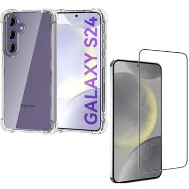 Imagem de Kit Capa Capinha Para Samsung Galaxy S24 Normal 5G Case Air Anti Impacto Transparente + Pel�cula De Vidro Temperado 3d Full Cover (Transparente + Vidro 3d)