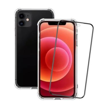 Imagem de Kit Capa Capinha Anti Impacto e Película Cerâmica Compatível iPhone 11 12 13 Pro 14 (iPhone 12 Pro)
