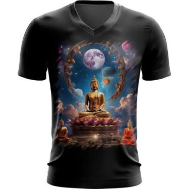 Imagem de Camiseta Gola V Buda Universo Lótus Imortalidade 10 - Kasubeck Store