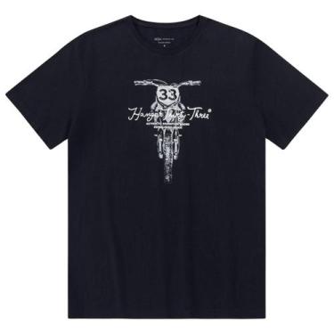 Imagem de Camiseta Masculina Manga Curta Meia Malha Estampada 71844 - Hangar 33