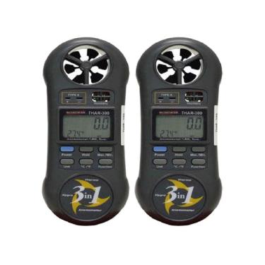 Imagem de Kit 2 Termo-higro Digital Anemômetro Velocidade Termômetro Temperatura Higrômetro Umidade Thar-300 Portátil Instrutherm