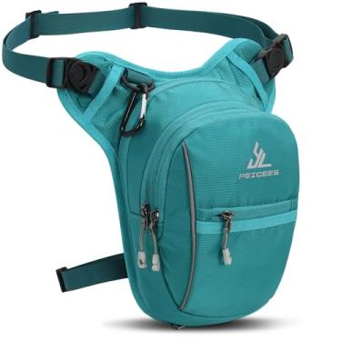 Imagem de Peicees Bolsa de perna para homens, pochetes femininas e masculinas, bolsas de coxa ao ar livre, mochila transversal para motocicleta, passeio