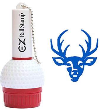Imagem de EZ BALL STAMP Carimbo de bola de golfe – Secagem ultrarrápida, marcador de tinta livre de manchas para personalizar sua bola (veado azul)