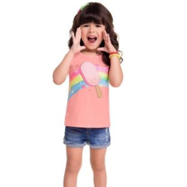 Imagem de Regata Infantil Menina Picolé Rosa Neon Tam 2 a 8 - Kyly-Feminino