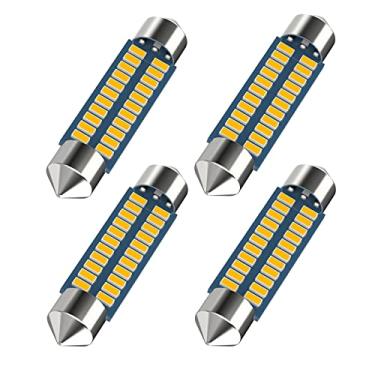 Imagem de Serundo Auto Lâmpada de LED 578 para carro, lâmpada de LED 211-2, 41 mm, 42 mm, 212-2, lâmpada de LED para mapa do carro, lâmpada de LED interior 22SMD 3014, pacote com 4 peças amarelo âmbar