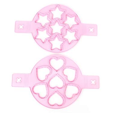 Imagem de Moldes de anel de cozimento de ovo, forma de ovo, panela flip, conjunto de anéis de ovo frito de silicone, 2 peças de anel de ovo de silicone, máquina de panqueca antiaderente, moldes flip de panela