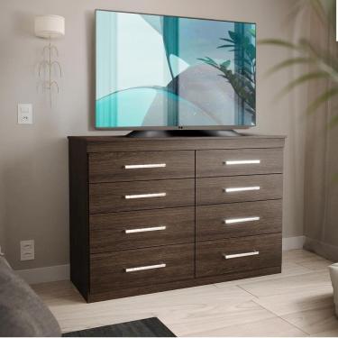 Imagem de Cômoda Grande Para TV Até 50 Polegadas Capuccino Wood Millie Shop Jm