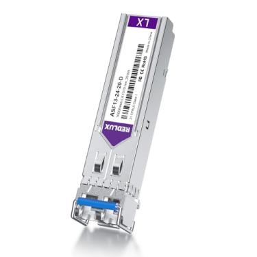 Imagem de REDLUX Transceptor SFP 1G LX, 1310 nm SMF, conector LC duplo, até 20 km, compatível com Cisco, Meraki, Ubiquiti UniFi, Mikrotik, Fortinet, Netgear, D-Link, Broadcom