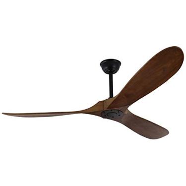 Imagem de Goozegg Ventilador de teto externo de 152 cm sem controle remoto de luz, 3 lâminas de madeira de hélice, motor CC com eficiência energética, preto nogueira