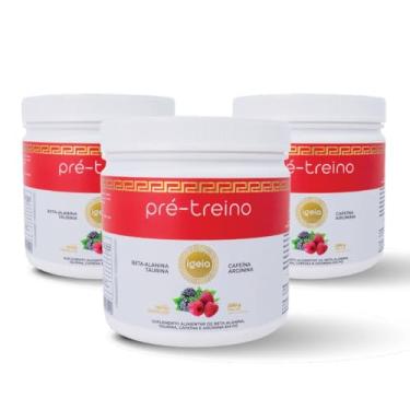 Imagem de Pré Treino 250g Beta Alanina Taurina Cafeína Arginina Kit 3x