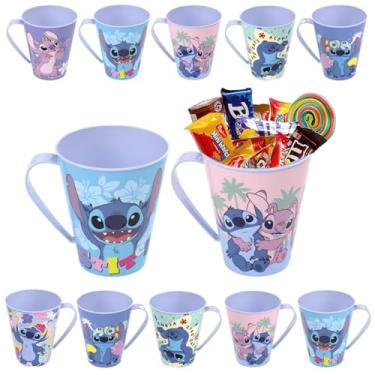 Imagem de Kit com 5 Canecas do Stitch para Festa Infantil Lembrancinha de Aniversário Original Plasútil