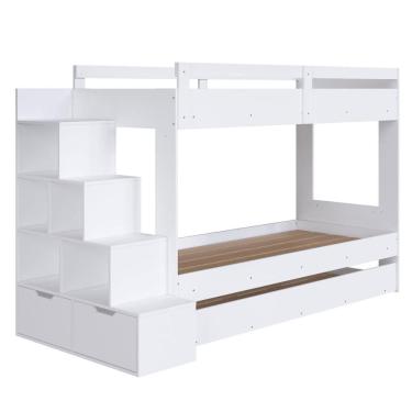 Imagem de Treliche Infantil com Escada, Nicho e Gaveta Branco