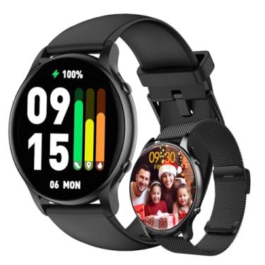 Imagem de Smartwatch BLACKULTRA 1.32" Full Touch, IP68, Faz e Recebe Ligações, 100+ Modos Esportivos, Notificações, Assistente de Voz, Compatível com iOS/Android, Unissex, 2 Pulseiras, Preto