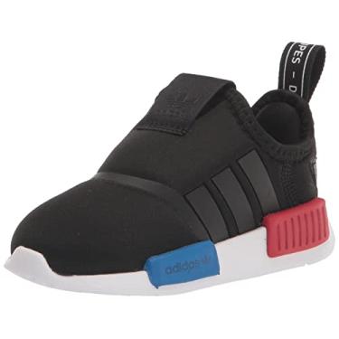 Imagem de adidas Tênis infantil unissex NMD 360, Preto/branco/Scarlet, 10 Toddler