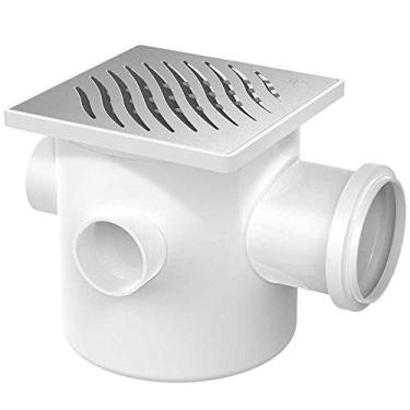 Imagem de CX.SIF PG PR QD/GR INOX 100X100X50 TIGRE - Caixa Sifonada Porta Grelha Quadrada / Grelha Inox 100x100x50 - 27019985 - TIGRE