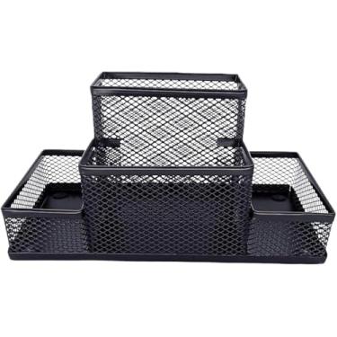 Imagem de Organizador De Mesa Aramado 4 Div Porta Canetas, Lápis, Clips e Lembretes