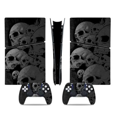 Imagem de Adesivo Skin para console digital PS5 Slim, acessórios de jogo de envoltório protetor para PS5 Slim Controller (cinza escuro)