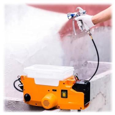 Imagem de HENGJINGTR 500W Pequeno Doméstico de Alta-Pressão Airless Revestimento Da Parede E Máquina De Pintura, 1.7L High-Power Elétrico-Spray-Paint-Gun Adequado para o Uso de Decoração Laranja