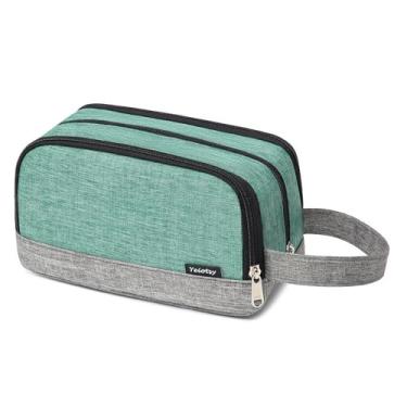 Imagem de Yeiotsy Bolsa de higiene pessoal, bolsa organizadora de artigos de higiene pessoal de viagem durável Color Clash, Verde, Small, Bolsa de higiene pessoal