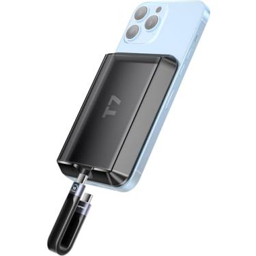 Imagem de TOPGO Capa de disco rígido magnético para Samsung T7 e Touch SSD com cabo tipo C de 10 Gbps compatível com iPhone 15 Pro e Pro Max Magsafe capa para unidade de estado sólido externa - preta