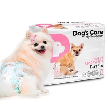 Imagem de DOG’S CARE Fralda Descartável Para Cães Fêmeas de 3kg - Fralda Absorvente Para Cachorros Idosos e Filhotes - Tamanho PP - 12 Unidades