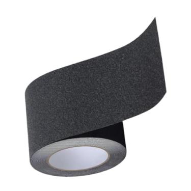 Imagem de Generic Fita adesiva antiderrapante, fita preta de segurança, fita adesiva resistente, antiderrapante para escadas, banheiras, escadas, rampas, 10cmx500cm