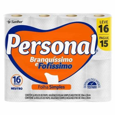 Imagem de Papel Higiênico Personal Folha Simples 30m C/16