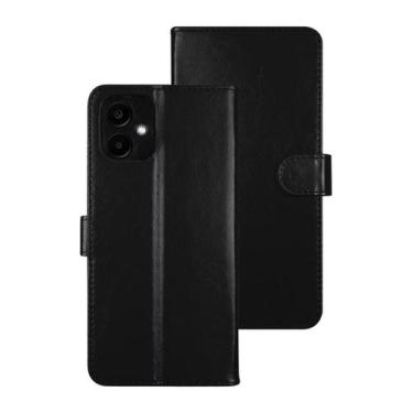Imagem de Capa Capinha Carteira + Película Hidrogel Para Samsung A06 - DB, Preto