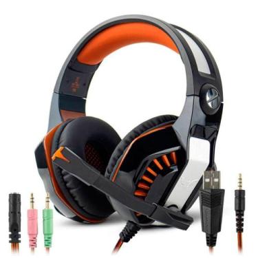 Imagem de Headset Gamer LED com Microfone Retrátil Cabo P3 + Adaptador Y P2 Knup