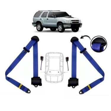 Imagem de Par de Cintos de Segurança 3 pontos Blazer+ Par de Fechos - HCML, Azul