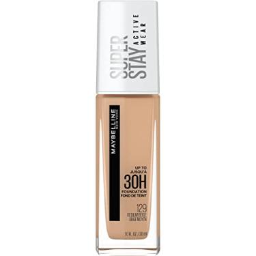 Imagem de Maybelline Base líquida Super Stay Full Covering, maquiagem ativa até 30 horas, transferência, resistente ao suor e à água, acabamento fosco, bege médio, 1 unidade