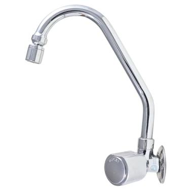 Imagem de Torneira de Cozinha Bica Móvel Parede Luxo Premium 1/4 volta Cromado