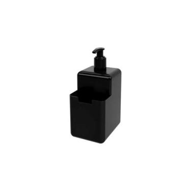 Imagem de Dispenser Single Coza 500ml Detergente Esponja Suporte Cores, Preto
