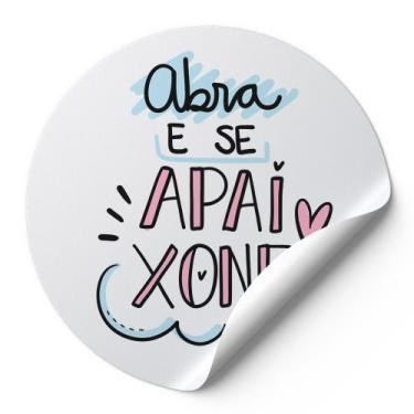 Imagem de 120 Etiquetas Redondas Adesivas Auto Colante Abra E Se Apaixone Modelo