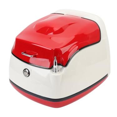 Imagem de Mala superior para motocicleta 38L, Caixa de armazenamento de motocicleta com visual moderno, Caixa traseira do porta-malas resistente à água com fechadura com chave (Vermelho