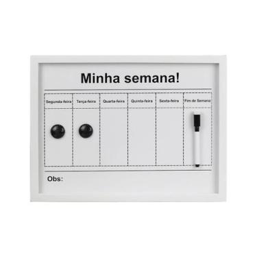 Imagem de Mural de Recados Semanal Branco + Caneta c/ Imã - TUDO PRA FOTO