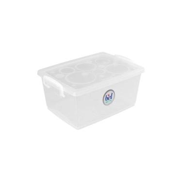Imagem de Caixa Organizadora Plástica com Trava e Alça Cristal 4L Bel Ordene