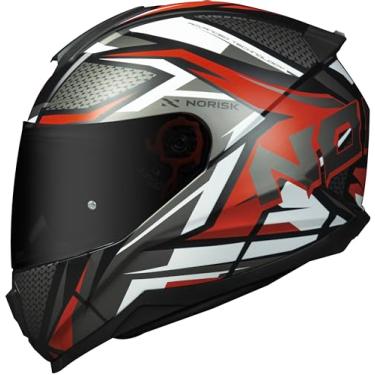 Imagem de Capacete Masculino Norisk Razor Sharp Vermelho Moto Fechado (60)