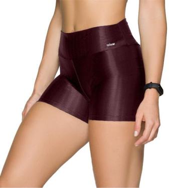 Imagem de Short Efeito 3D Selene Esportivo Básico Feminino, Marsala, P