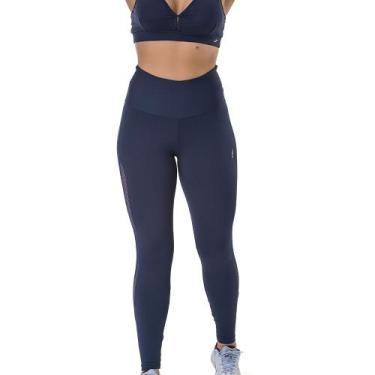 Imagem de Calça Legging Leg Com Detalhe Esportiva Com Tela Lateral Para Academia
