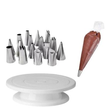 Imagem de Kit Confeiteiro Completo Bailarina Giratória + Bicos + Sacos - Isamar