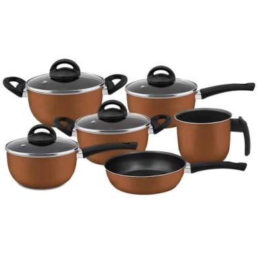 Imagem de Conjunto de panelas 06 peças chocolate Antiaderente - Marpal, Conjunto