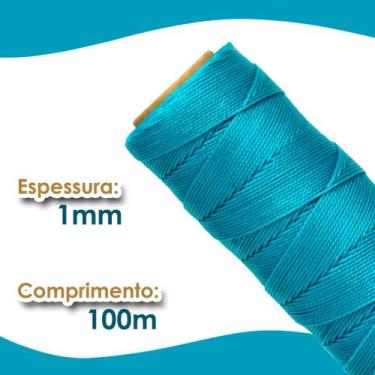 Imagem de Cordão Encerado 1mm - Fio Cordone Turquesa Escuro - 100 Metros - Nybc
