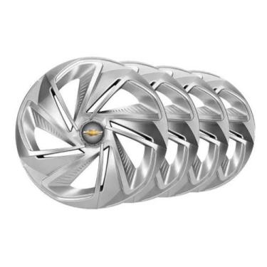 Imagem de Kit Calota Nitro Aro 14 Prata Para Onix Prisma Joy Classic Astra Spin 