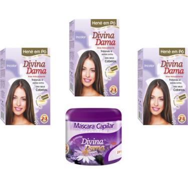 Imagem de Hene em Po Divina Dama 03x50gr (Incolor, Chocolate, Preto, Azulado, Ca