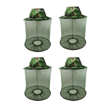 Imagem de 4 Chapeu Mosquiteiro Para Pesca Proteção Camping Trilha Pescaria Espor